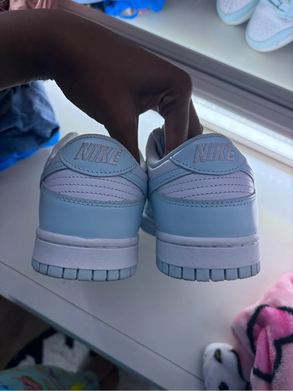 Nike Women's Low-Top Sneakers in Light Blue and White